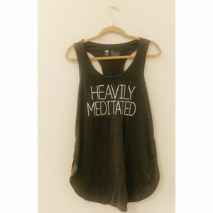 Heavily Meditated Grey Flowy Yoga Tank Size XL